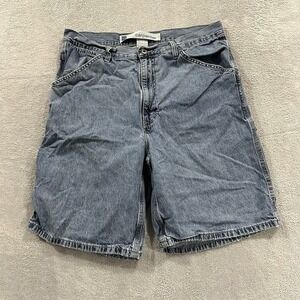 Gap Jean Cargo Carpenter Shorts Men 34 Blue Denim Relaxed Workwear Y2K